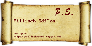 Pillisch Sára névjegykártya